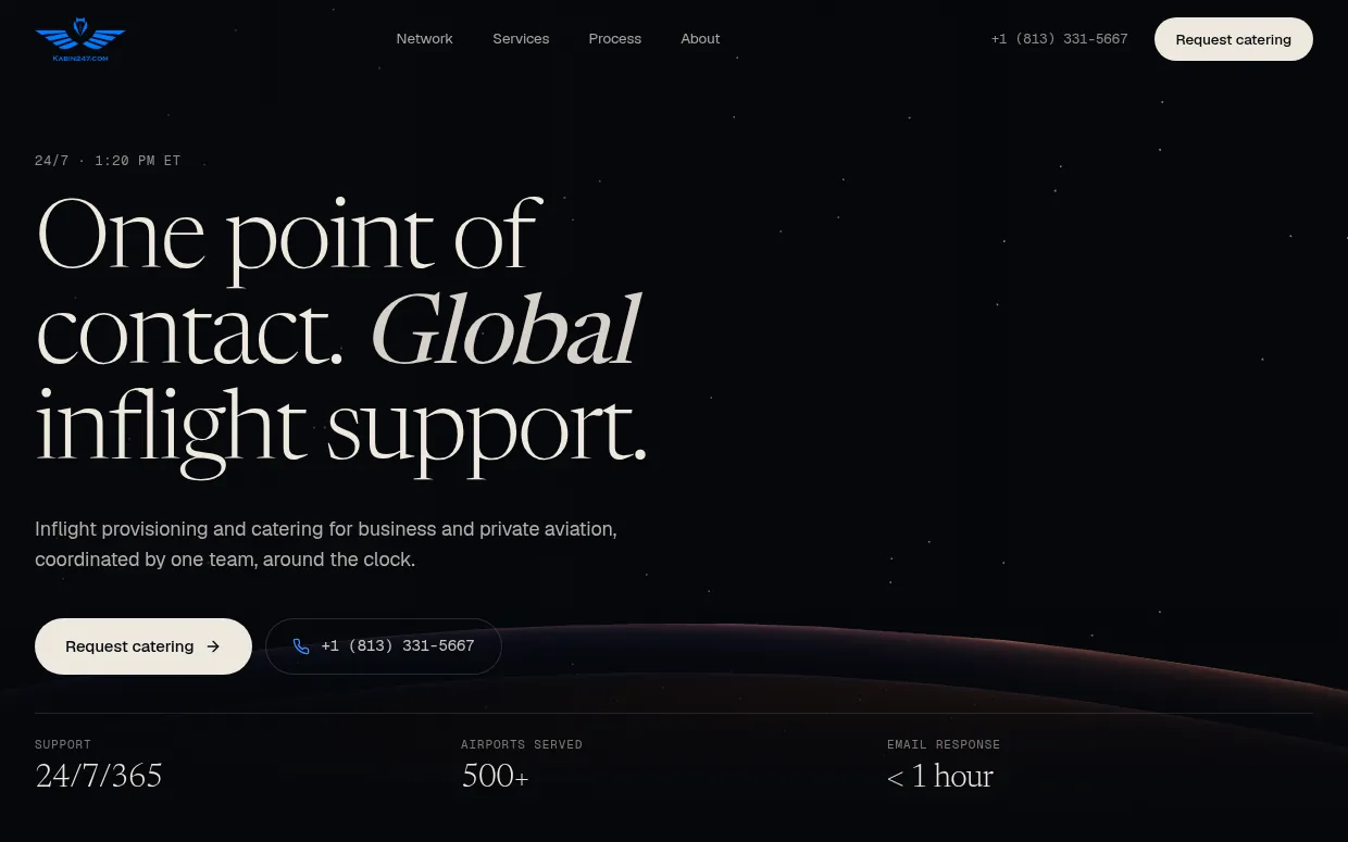 Kabin247, live site screenshot
